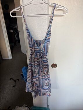 wild fable Blue and Pink Zigzag Spaghetti Strap Dress